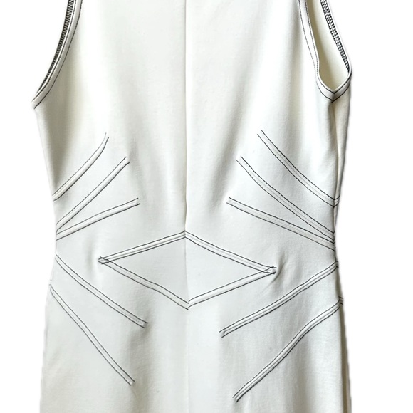 VINTAGE 90s BRUNO DULUC Sexy Cocktail Dress Contrast Stitch Design in Cream/ S - Picture 3 of 8
